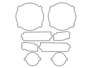 2018-2023 Jeep Wrangler JL/JLU, All With LED Option, Headlight Cover Film